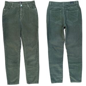 BDG Urban Outfitters Green Corduroy "Mom High Rise" Tapered Leg Jeans Size 24